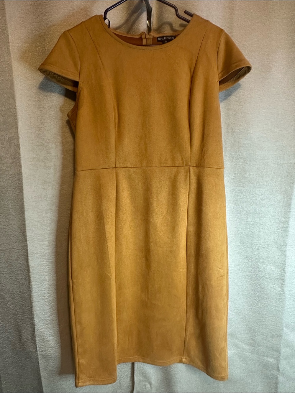 Mustard Suede Sheath Dress